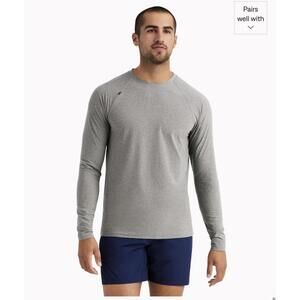Rhone Men's Long Sleeve‎ Performance Shirt Heather Gray, Wicking Performance XL